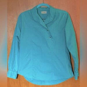 LL Bean Cozy Flannel Shirt Teal SZ M